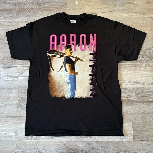 Hanes Other - 1990s Aaron Tippin black and pink t-shirt #streetwear country western fits L